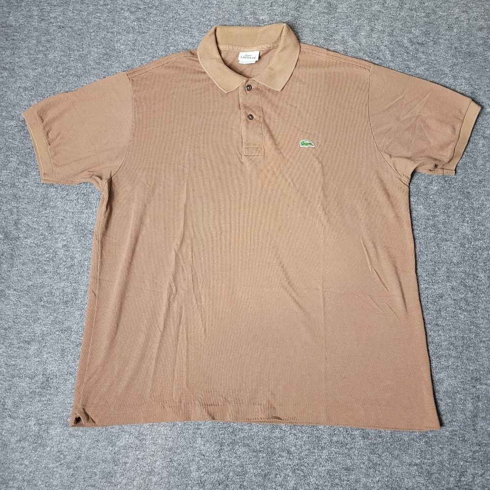 Lacoste Polo Short Sleeve Men's Size 7 Xl Brown Shirt